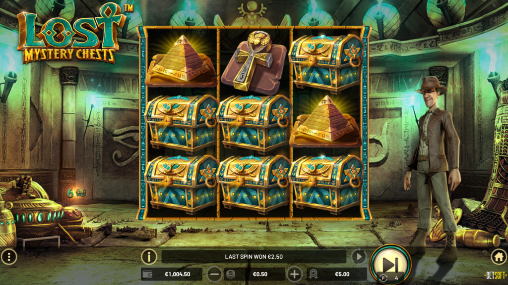 Experience the wonders of ancient Egypt with "Lost: Mystery Chests"! This 3-reel, 3-row Slot will reveal the long forgotten secrets of the pyramids deep beneath sand and stone with renowned archaeologist Dr. Dakota Bones. Your players can dive into this exciting sequel to unravel untold treasures locked in Mystery Chests which have been hidden for centuries!